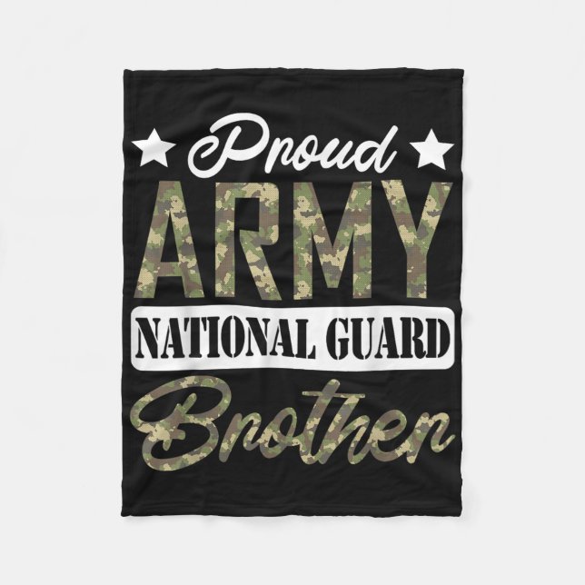 Proud Army National Guard Brother Military Family  Fleece Blanket (Front)