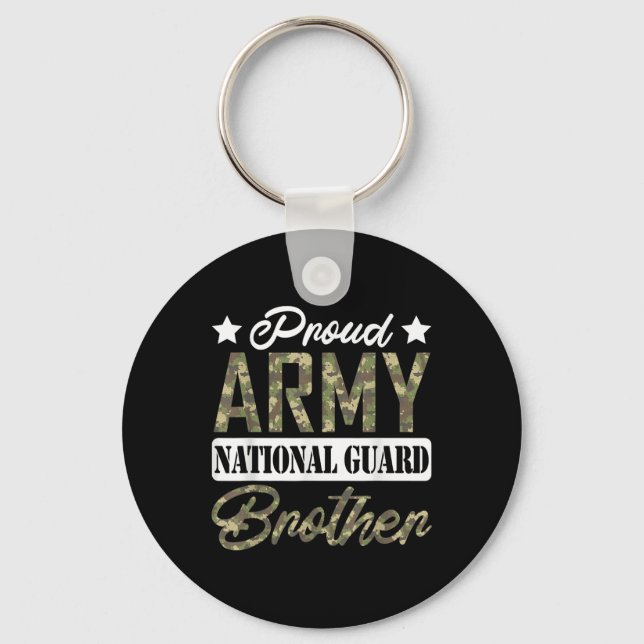Proud Army National Guard Brother Military Family  Key Ring (Front)