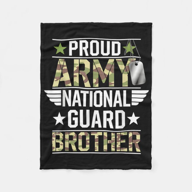 Proud Army National Guard Brother Veterans Day Ame Fleece Blanket (Front)