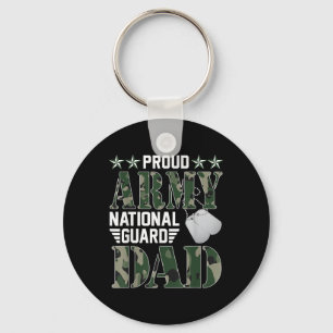 Proud Army National Guard Dad Military Family Vete Key Ring