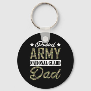 Proud Army National Guard Dad Military Family Vete Key Ring