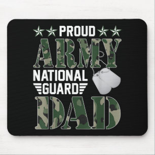 Proud Army National Guard Dad Military Family Vete Mouse Pad