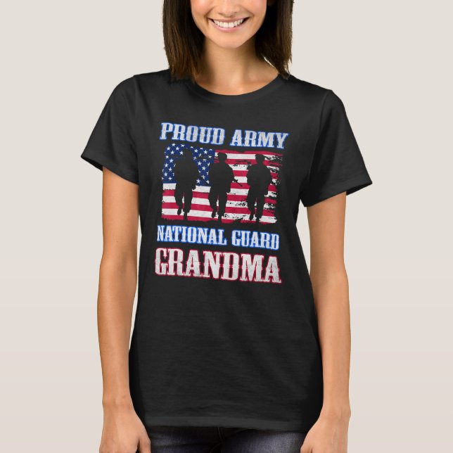  Proud Army National Guard Grandma USA Veteran T-Shirt (Front)