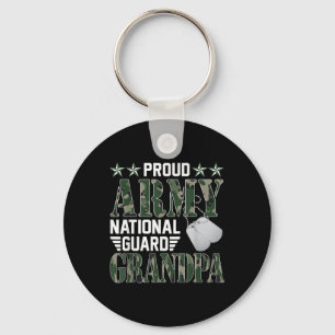Proud Army National Guard Grandpa Military Family Key Ring