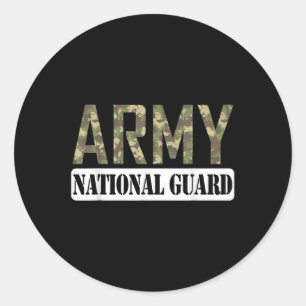 Proud Army National Guard Military Family Veteran Classic Round Sticker