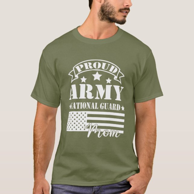 Proud Army National Guard Mum Funny Military Mum T-Shirt (Front)