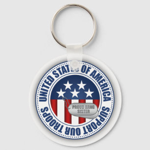 Proud Army National Guard Sister Key Ring