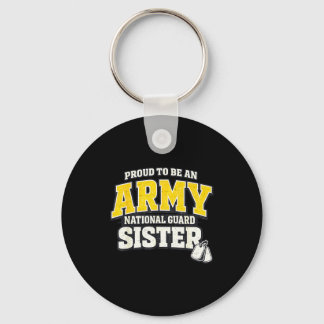 Proud army national guard sister military family P Key Ring