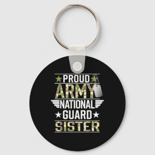 Proud Army National Guard Sister Veterans Day Amer Key Ring