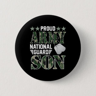 Proud Army National Guard Son Military Family Vete 6 Cm Round Badge