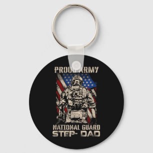 Proud Army National Guard Step-dad Shirt Veterans  Key Ring