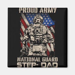Proud Army National Guard Step-dad Shirt Veterans  Magnet
