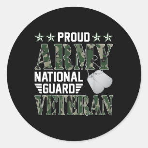 Proud Army National Guard Veteran Military Family  Classic Round Sticker