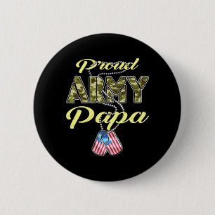 Proud Army Papa Flag Camo Dog Tags Pride Military 6 Cm Round Badge