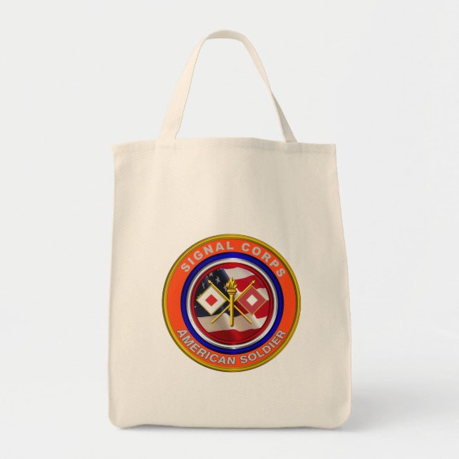 Proud Army Signal Corps Veteran Tote Bag (Front)