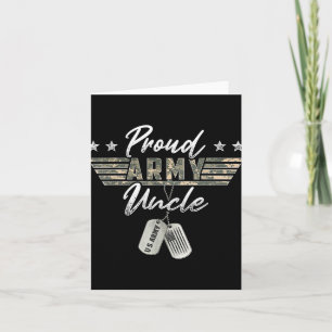 Proud Army Uncle American Veteran Military Card