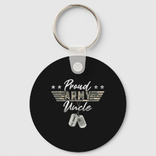 Proud Army Uncle American Veteran Military Key Ring