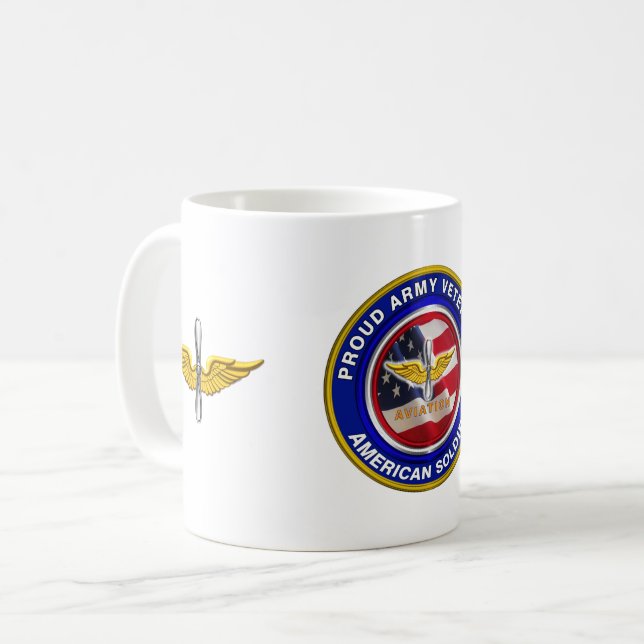 Proud Army Veteran Aviation Soldier Coffee Mug (Front Left)