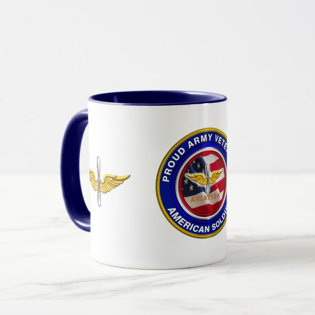Proud Army Veteran Aviation Soldier Mug (Front Left)