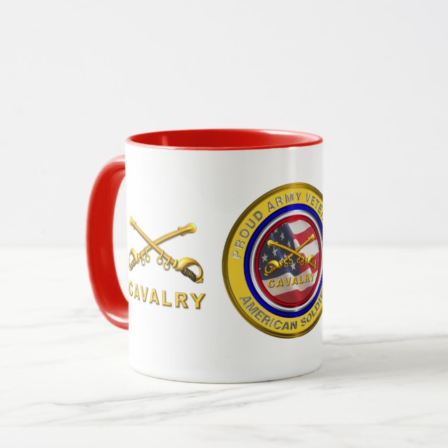 Proud Army Veteran Cavalry Soldier Mug (Front Left)