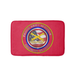 Proud Army Veteran Field Artillery Soldier Bath Mat