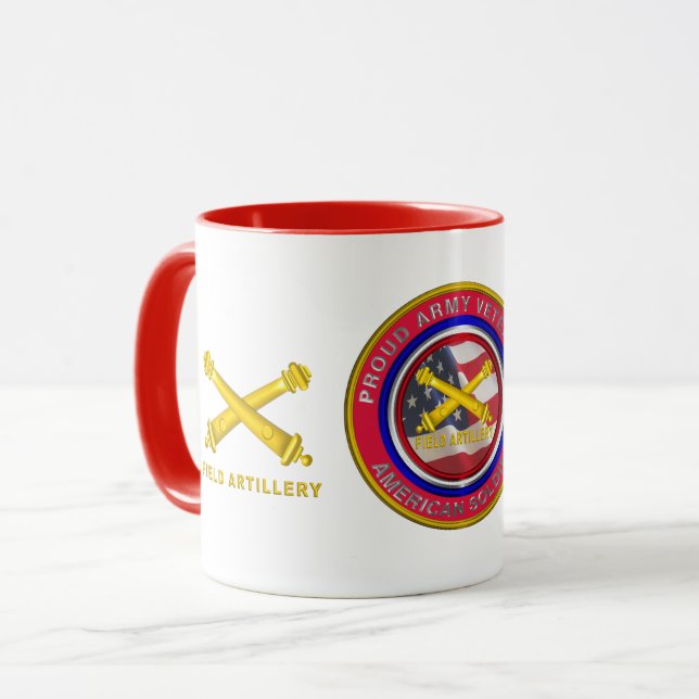 Proud Army Veteran Field Artillery Soldier Mug (Front Left)
