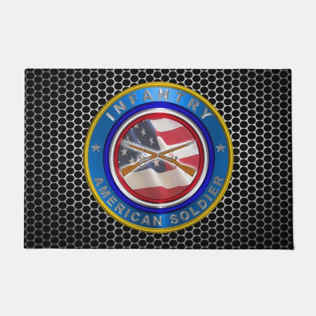 Proud Army Veteran Infantry  Doormat (Front)
