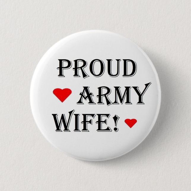 Proud Army Wife 6 Cm Round Badge (Front)