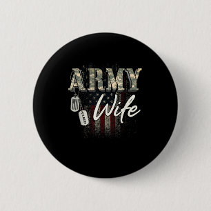 Proud Army Wife American Veteran Military Gift  6 Cm Round Badge