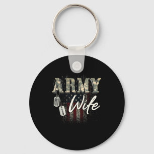 Proud Army Wife American Veteran Military Gift  Key Ring