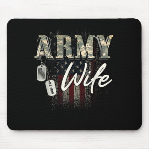 Proud Army Wife American Veteran Military Gift Mouse Pad