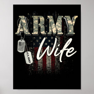 Proud Army Wife American Veteran Military Gift Poster