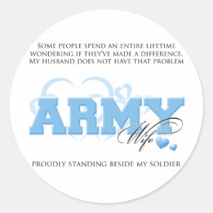 Proud ARMY Wife Classic Round Sticker