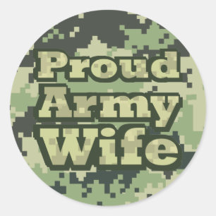 Proud Army Wife Classic Round Sticker
