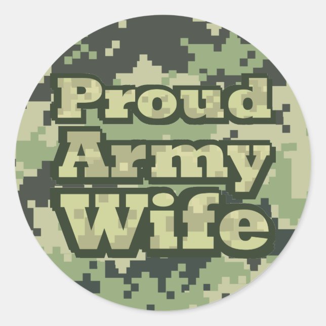 Proud Army Wife Classic Round Sticker (Front)