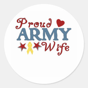 Proud Army Wife Collage Classic Round Sticker