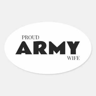 Proud army wife oval sticker
