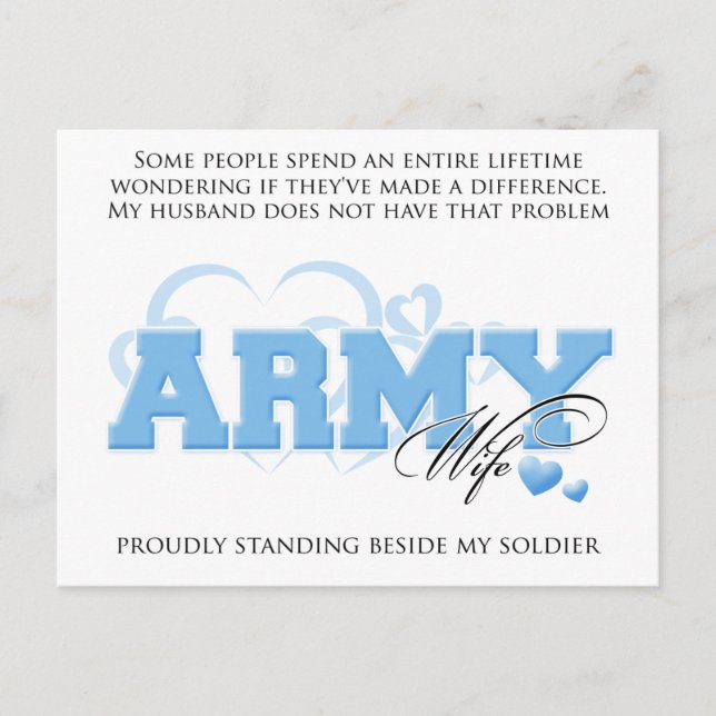 Proud ARMY Wife Postcard (Front)