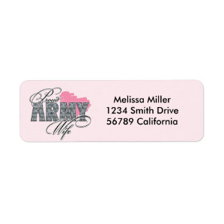 Proud Army Wife Return Address Label