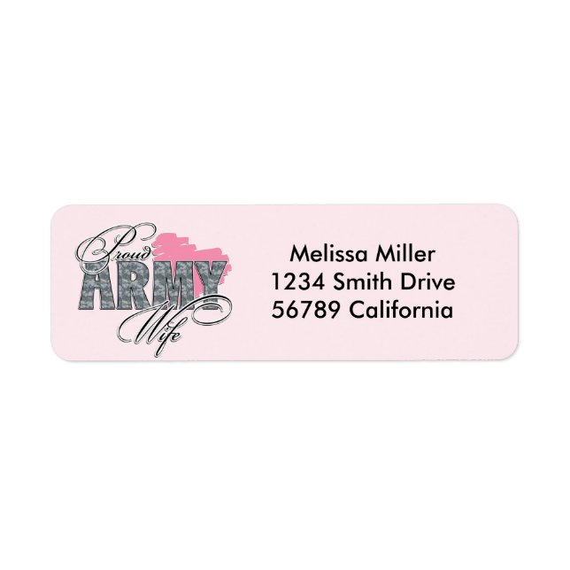 Proud Army Wife Return Address Label (Front)