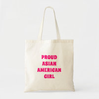 Proud Asian American Girl, hot pink navy blue