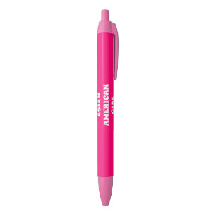 Proud Asian American Girl, hot pink white Black Ink Pen