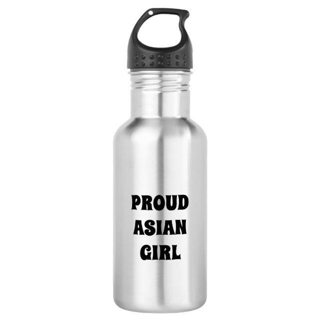 Proud Asian Girl, Stainless Steel Water Bottle (Front)