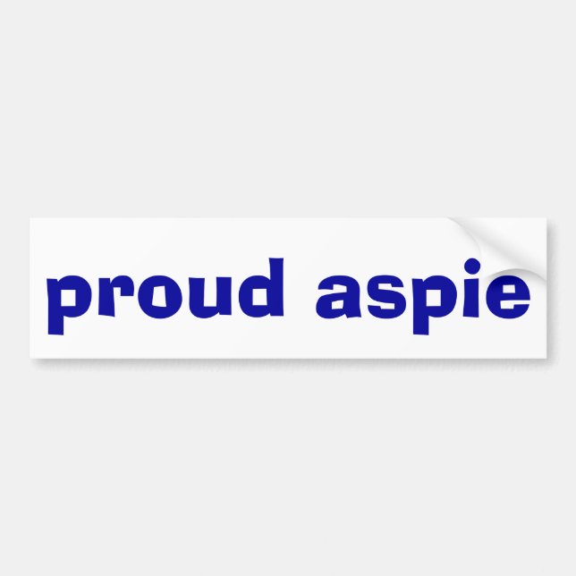 Proud Aspie Bumper Sticker (Front)