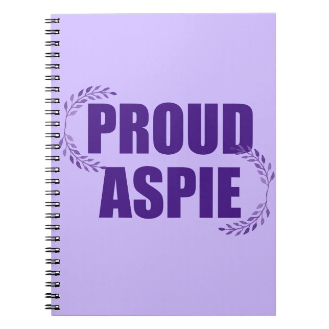 Proud Aspie Pretty Purple Notebook (Front)
