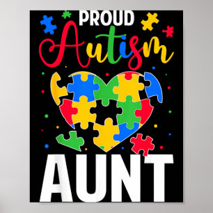 Proud Au Aunt Au Awareness Day Heart Puzzles Poster