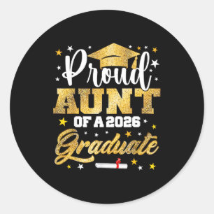 Proud Aunt 2026 Graduate Awesome Classic Round Sticker