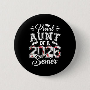 Proud Aunt 2026 Senior Baseball Graphic Art 6 Cm Round Badge