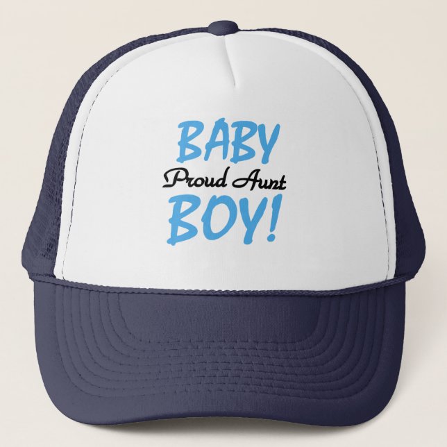Proud Aunt Baby Boy Tshirts and Gifts Trucker Hat (Front)
