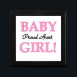 Proud Aunt Baby Girl T-shirts and Gifts Gift Box<br><div class="desc">The proud new aunt of a baby girl niece will love this bold black and pink text design on Proud Aunt T-shirts,  mugs,  magnets,  baby announcement buttons,  mousepads,  cards,  and other proud aunt clothing and gifts.</div>
